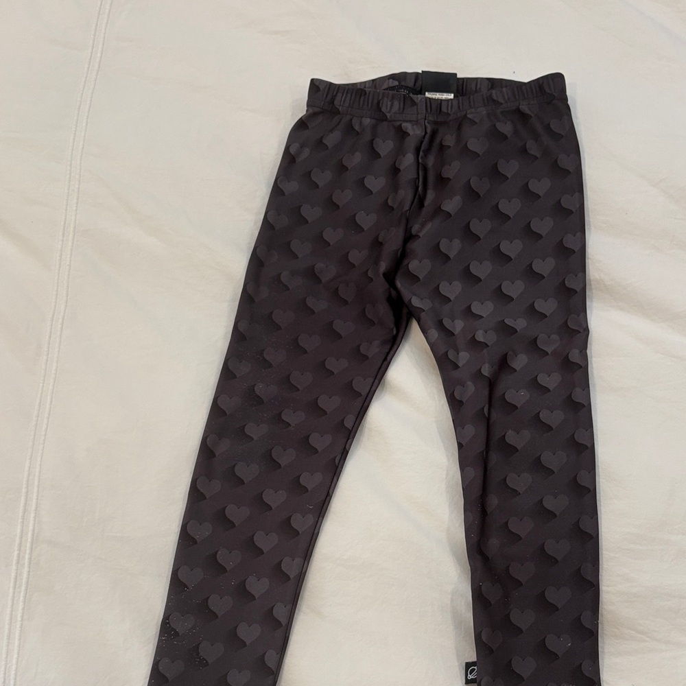 Terez Charcoal Heart Print Leggings